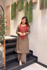 Rustic Charm Embroidered Suit Set