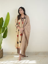 Classic Kalamkari Print Kurta Pant Dupatta Set
