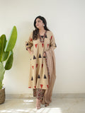 Classic Kalamkari Print Kurta Pant Dupatta Set