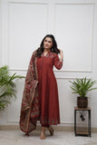Premium Pure Cotton Kalamkari Suit Set with Full Work Nack