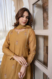 Mustard Yellow Embroidered Suit Set with dupatta with Fully Embroidery Neck