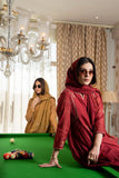 Mustard Yellow Embroidered Suit Set with dupatta with Fully Embroidery Neck