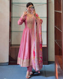 Rose Regal Anarkali Flared Kurti Pant Dupatta Set