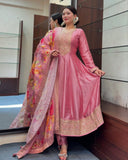 Rose Regal Anarkali Flared Kurti Pant Dupatta Set