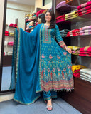 Rajasthani Anarkali Kurti Set with Latkan Lace & Mirror Work