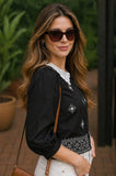 Premium Black Lace Collar Fashion Shirt