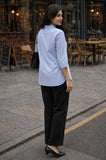 WIORA Women’s Beautiful Embroidery Shirt with Scalloped Collar for Modern Fashion