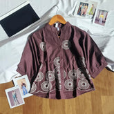 Women's Botanical Embroidery Smart Casual Office Wear Shirt