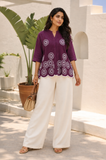 Women's Botanical Embroidery Smart Casual Office Wear Shirt