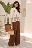 Elegant Cream Floral Embroidered Mandarin Collar Shirt