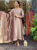 Pure Kanjivaram Glass Tissue Suit Set with Maharaja Silky Pant & Zari Jacquard Dupatta