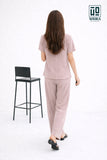 Wiora Pink Textured Co-Ord Set – Relaxed Fit Top & Wide-Leg Pants