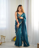 Festive Glow Embroidered Tissue Silk Saree