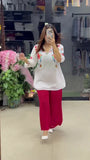 Floral Fusion Relaxed Stylish Maroon Printed Co-ord Set
