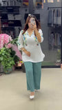 Modern Teal Floral Design Printed Co-Ord Set