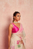 Luxury Hand Embroidered Organza Saree with Designer Blouse