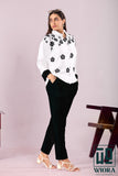 Stylish White Floral Printed Top with Lace Accents