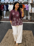 Women's Botanical Embroidery Smart Casual Office Wear Shirt
