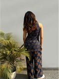 Midnight Bloom Printed Rayon Co-Ord Set for Women