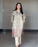 Berry Silk Printed Kurta Pant Dupatta Set With Maharaj Silk Pants & Full-Length Dupatta