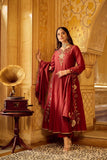Regal Rust Embroidered Festive Ensemble