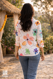 Mixed Floral Printed Cotton Mix Shirt for Women – Multicolor Casual Button-Down Overshirt