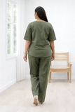 Evergreen Elegance Two-Piece Set With embroidery