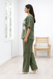 Evergreen Elegance Two-Piece Set With embroidery