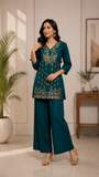 Peacock Teal Elegance Designer Ethnic Wear for Women