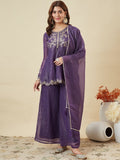 Lavender Grace Embroidered Ethnic Ensemble