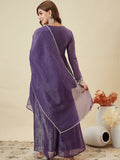 Lavender Grace Embroidered Ethnic Ensemble