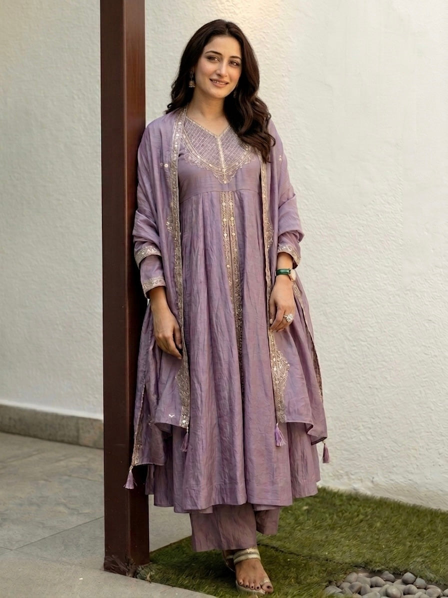 Grace Embroidered Anarkali Kurta Set with Dupatta