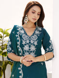 Ocean Grace Embroidered Kurta Set