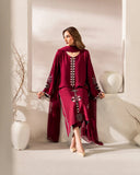Royal Wine Embroidered Straight Kurta Set