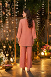Rose Blush Chanderi Silk Embroidered Kurta Pant Set for Festive Elegance