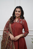 Premium Pure Cotton Kalamkari Suit Set with Full Work Nack