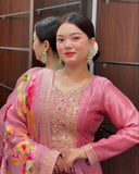 Rose Regal Anarkali Flared Kurti Pant Dupatta Set