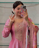 Rose Regal Anarkali Flared Kurti Pant Dupatta Set