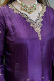 Wiora Festive Luxe Fuchsia Anarkali Suit Set in  Maslin Silk with Intricate Handwork & Banarasi Weaving
