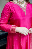 Wiora Premium Banarasi Maslin Anarkali Ensemble with Heavy Handwork Neck & Elegant Zari Flare
