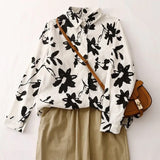 Elegant Black Floral Print Designer Shirt