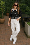 Premium Black Lace Collar Fashion Shirt