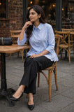 WIORA Women’s Beautiful  Embroidery Shirt with Scalloped Collar for Modern Fashion