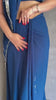 Royal Navy Blue Embroidered Satin Silk Saree with Blouse