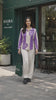 WIORA Women’s Purple & Cream Floral Embroidered Shirt – Stylish Full Sleeve Casual Shirt with Collar Neck, Button Front & Elegant Contrast Design