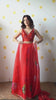 Red Organza Silk Saree Floral Embroidery With Blouse