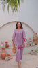Lavender Elegance Mul Chanderi Embroidered Cutwork Cord Set