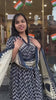 Olive Green Chanderi Pure Cotton Anarkali Suit Set with Hand-Worked Neckline